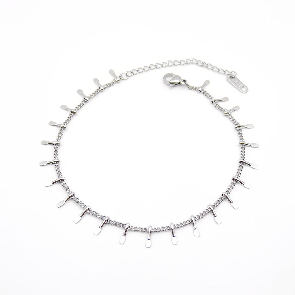 Stainless Steel Mini Paddle Charm Anklet