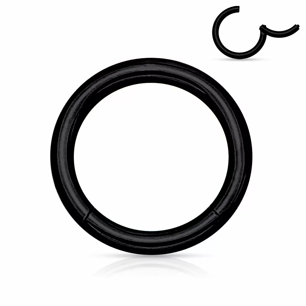 16 Gauge Hinged Segment Hoop Rings Bundle - Black-Septum Rings-1-Glitters