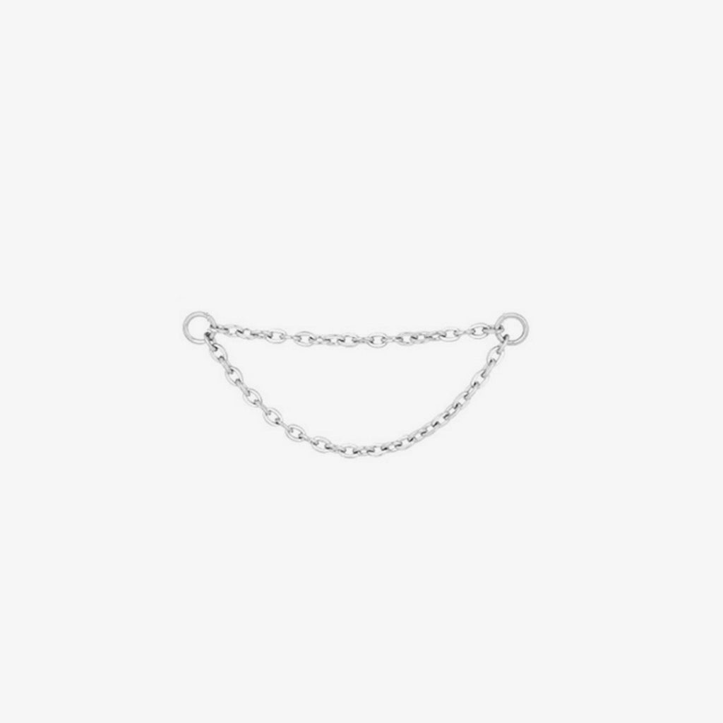 316L Surgical Steel Piercing Double Chain Connector-Ear Chains-5-Glitters