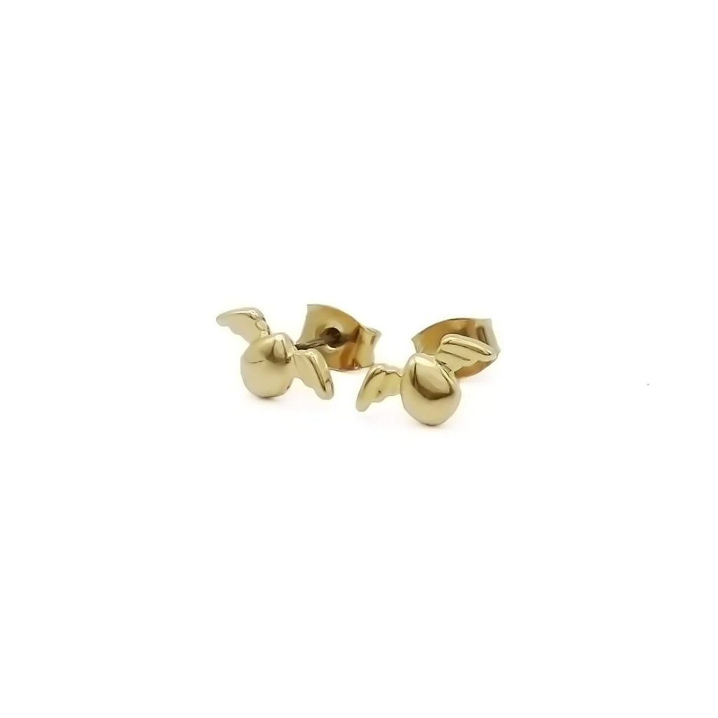 Winged Teardrop Stud Earrings