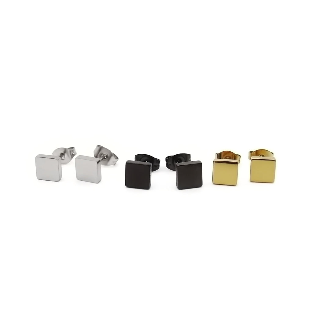 Stainless Steel Square Stud Earrings