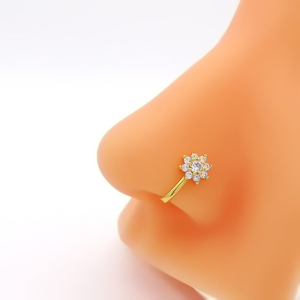 CZ Snowflake Non Piercing Nose Ring