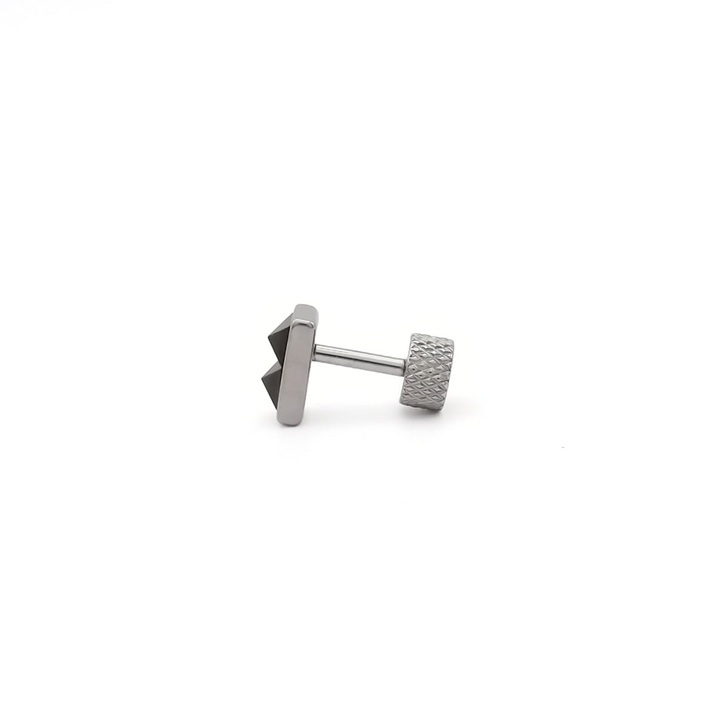 Stainless Steel Rectangular Pyramid Fake Plug Earring