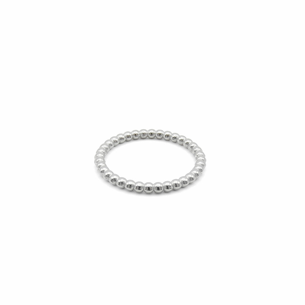 Stainless Steel Bead Stacking Ring - Silver-Stainless Steel Rings-1-Glitters