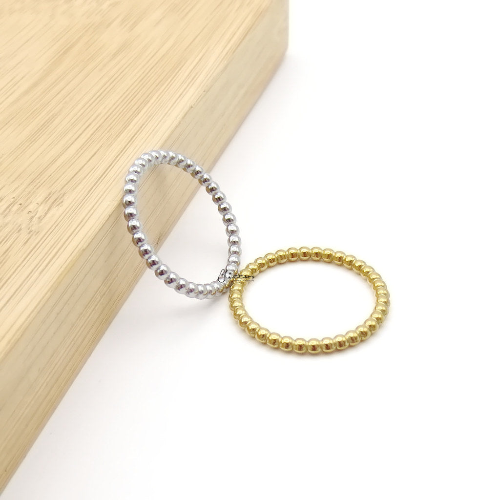 Stainless Steel Bead Stacking Ring - Gold-Stainless Steel Rings-4-Glitters