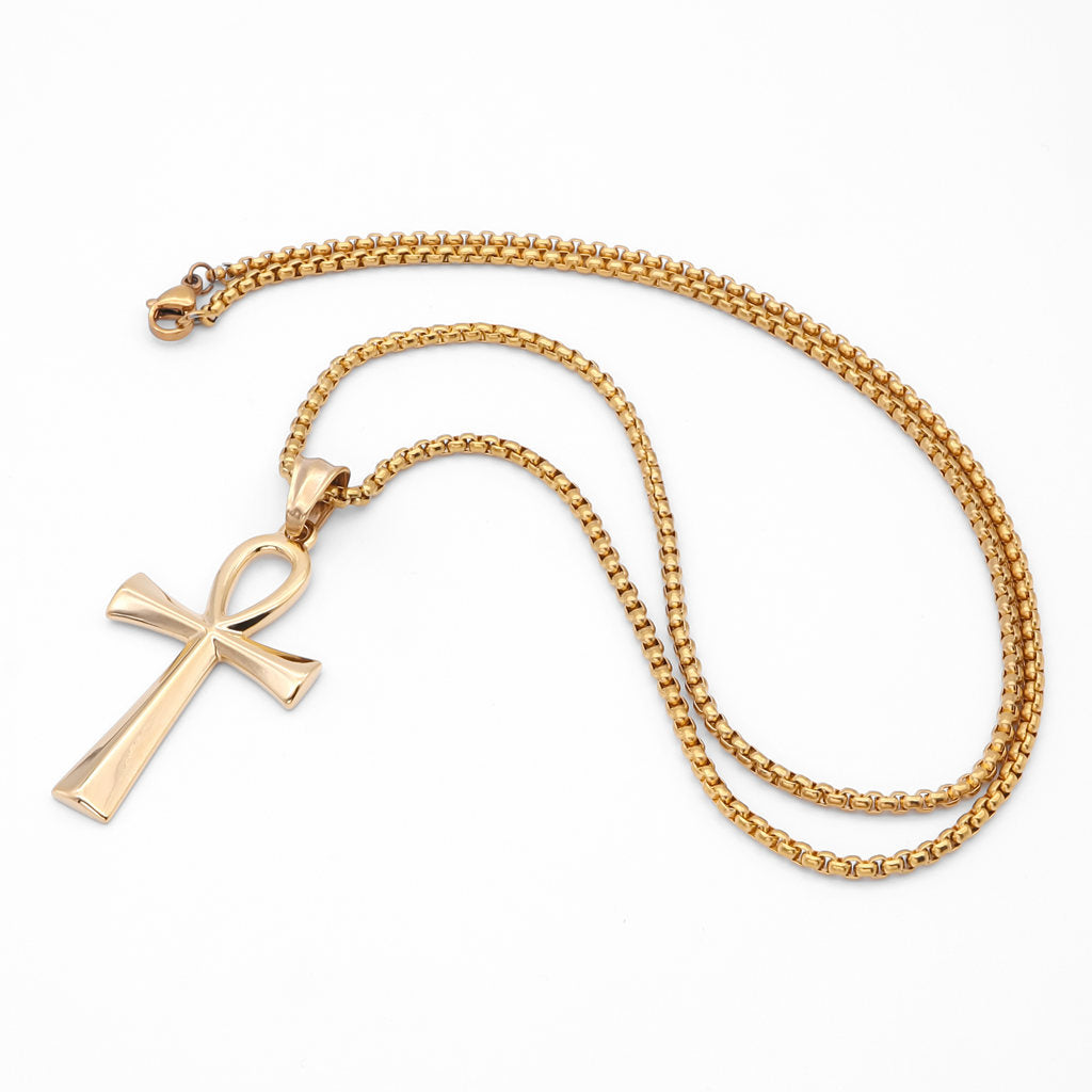 Ankh Cross Pendant - Gold-Pendants-4-Glitters