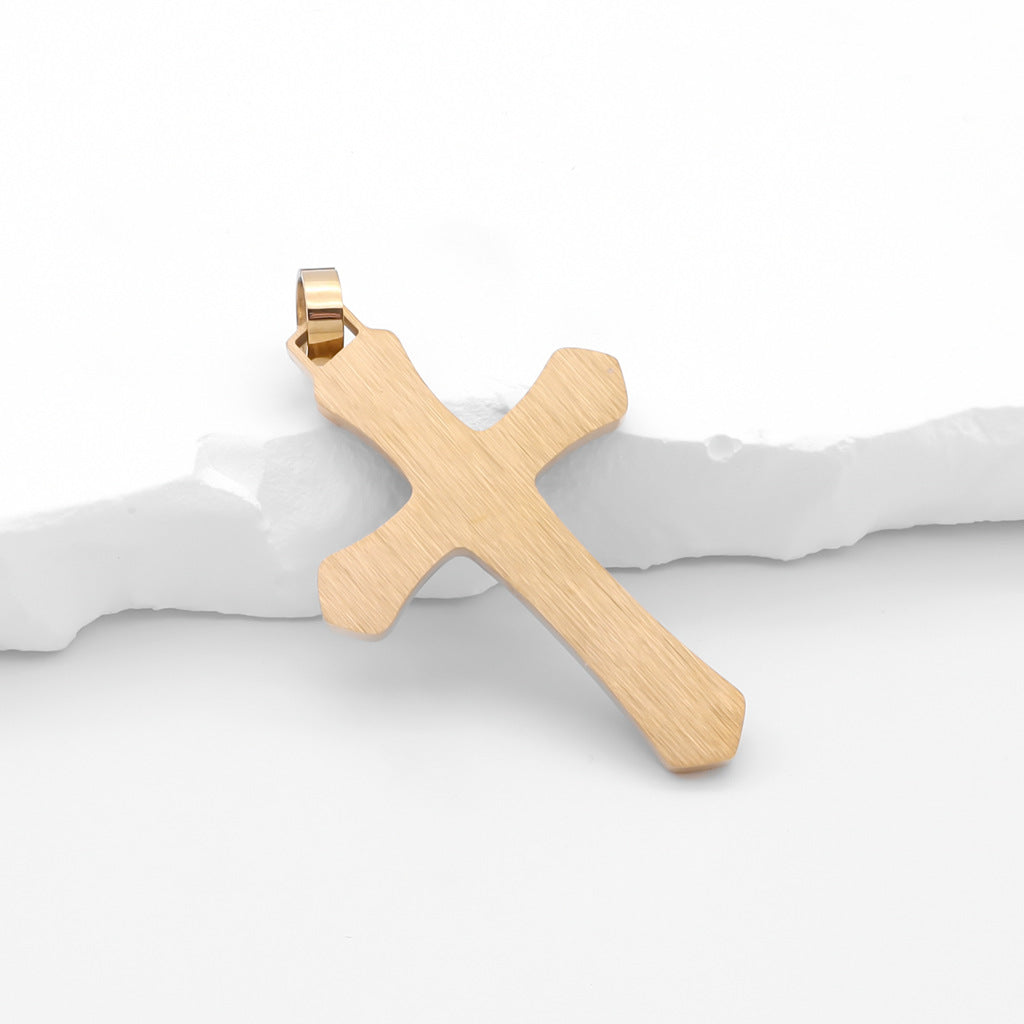 Double Layer Two-Tone Cross Pendant - Gold-Pendants-5-Glitters
