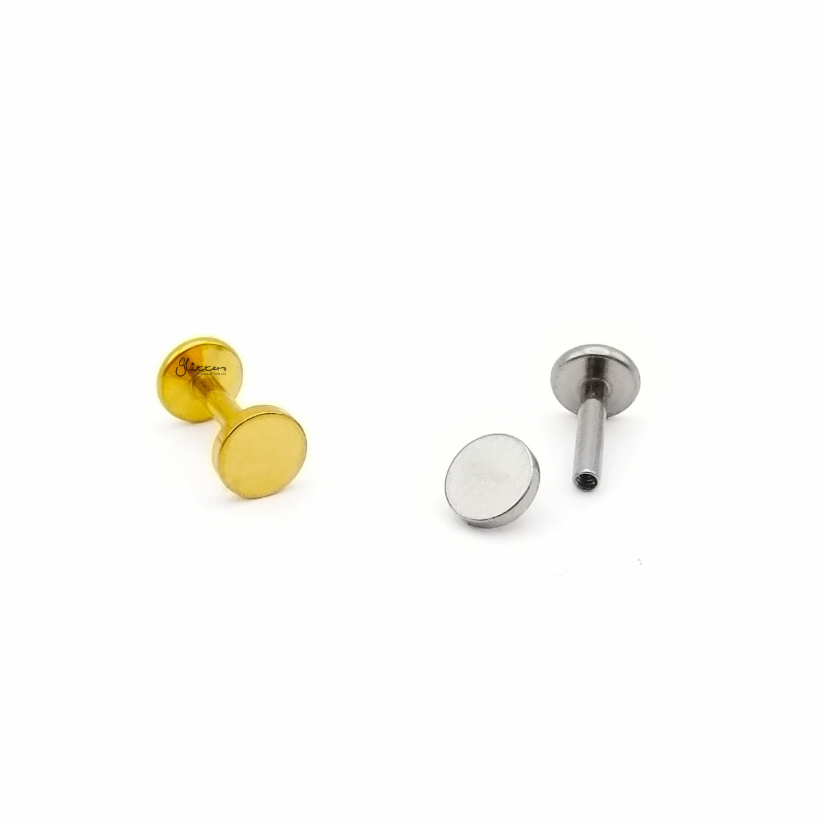 Minimalist Round Flat Disc Titanium Flat Back Stud Earring