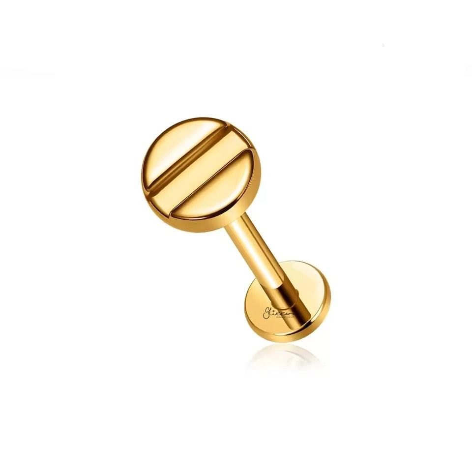 Screw Head Titanium Flat Back Stud Earring