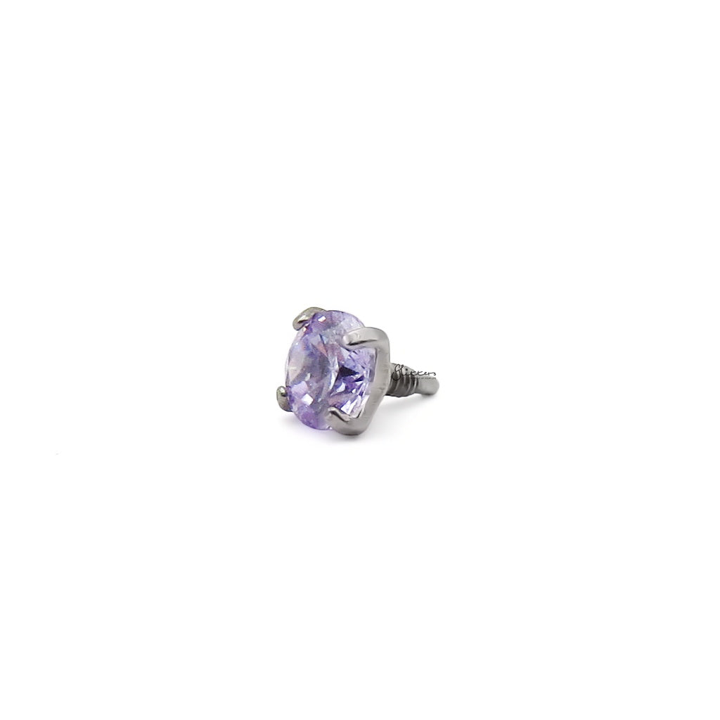 Titanium Internally Threaded Replacement CZ Top - Tanzanite