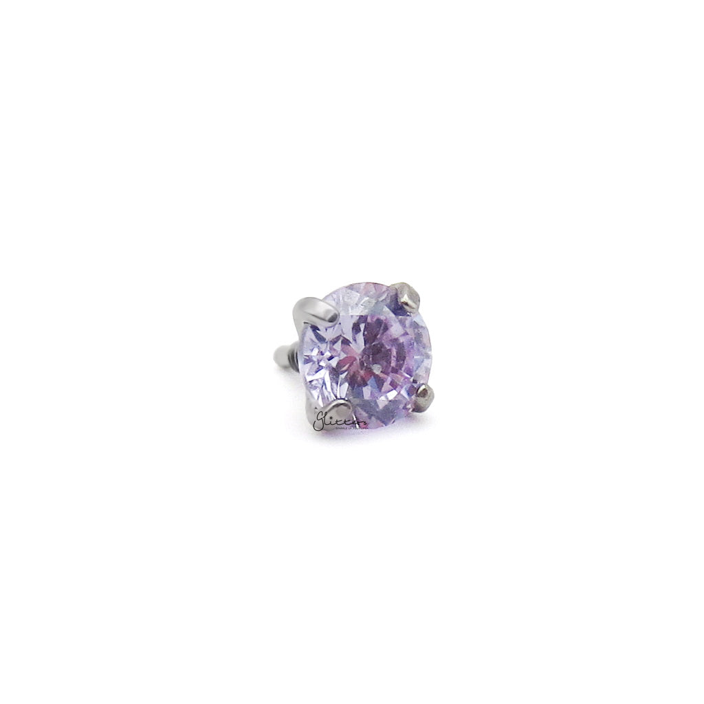 Titanium Internally Threaded Replacement CZ Top - Tanzanite