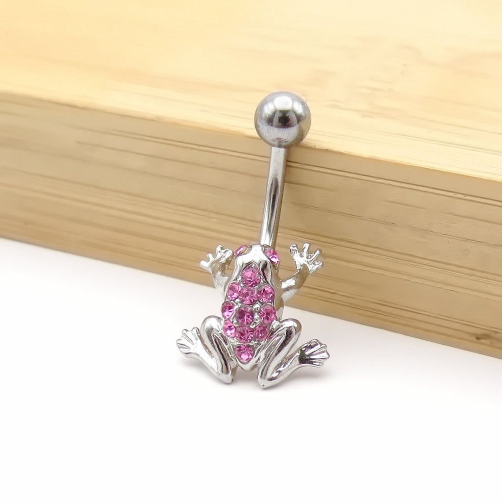 Crystal Frog Belly Button Rings-Belly Rings-5-Glitters