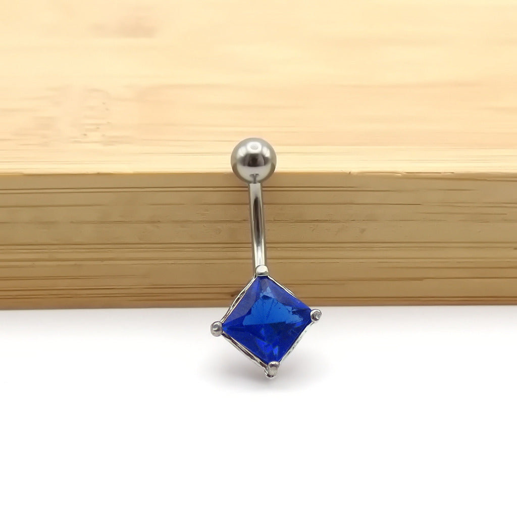 Square CZ Belly Button Rings-Belly Rings-6-Glitters