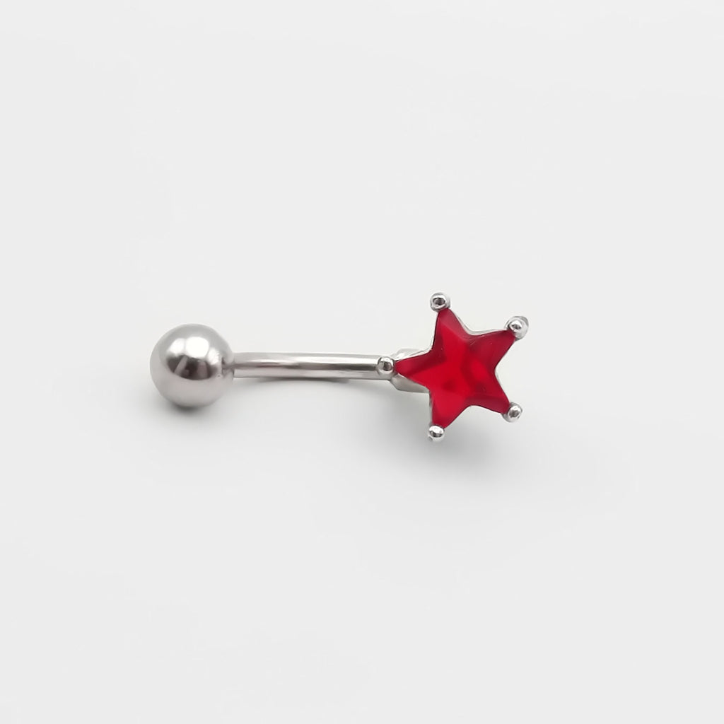 Star CZ Belly Button Rings-Belly Rings-3-Glitters