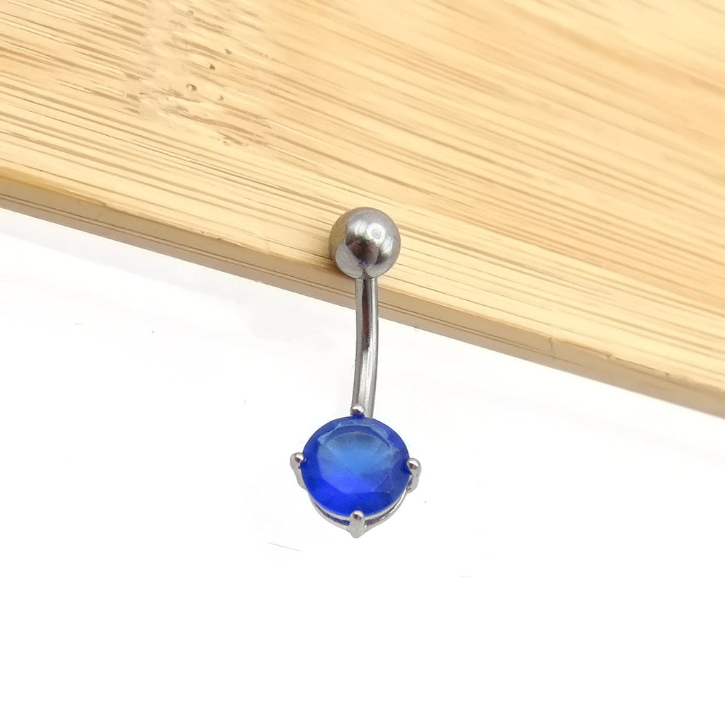 Round CZ Belly Button Rings-Belly Rings-4-Glitters
