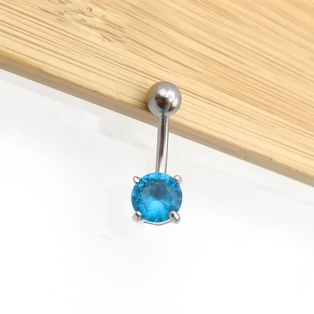 Round CZ Belly Button Rings-Belly Rings-3-Glitters