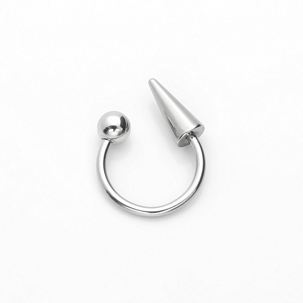 Spike and Ball Lippy Loop Labret Horseshoe Rings-Horseshoes-1-Glitters