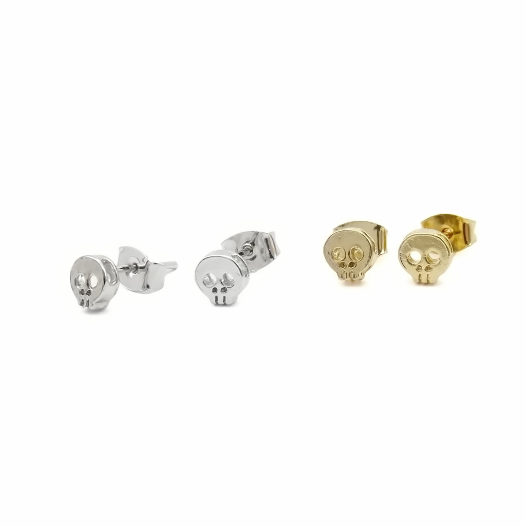 Skull Head Stud Earrings-Stud Earrings-1-Glitters