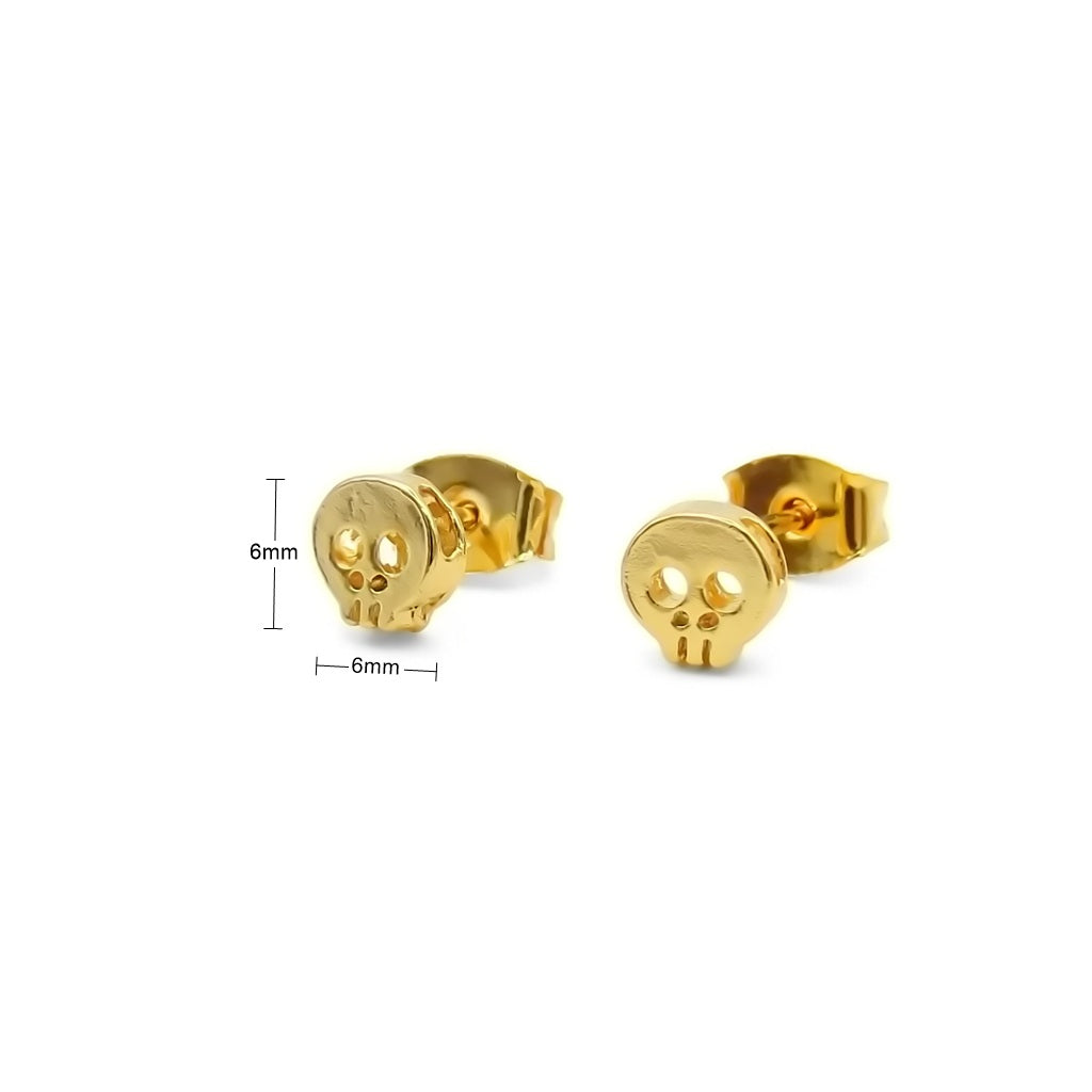Skull Head Stud Earrings-Stud Earrings-3-Glitters