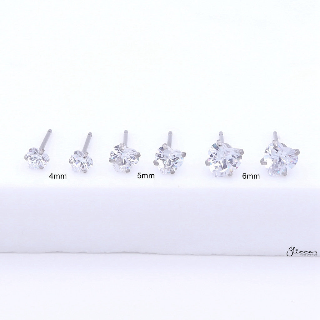 Heart CZ Stainless Steel Stud Earrings-Stud Earrings-5-Glitters