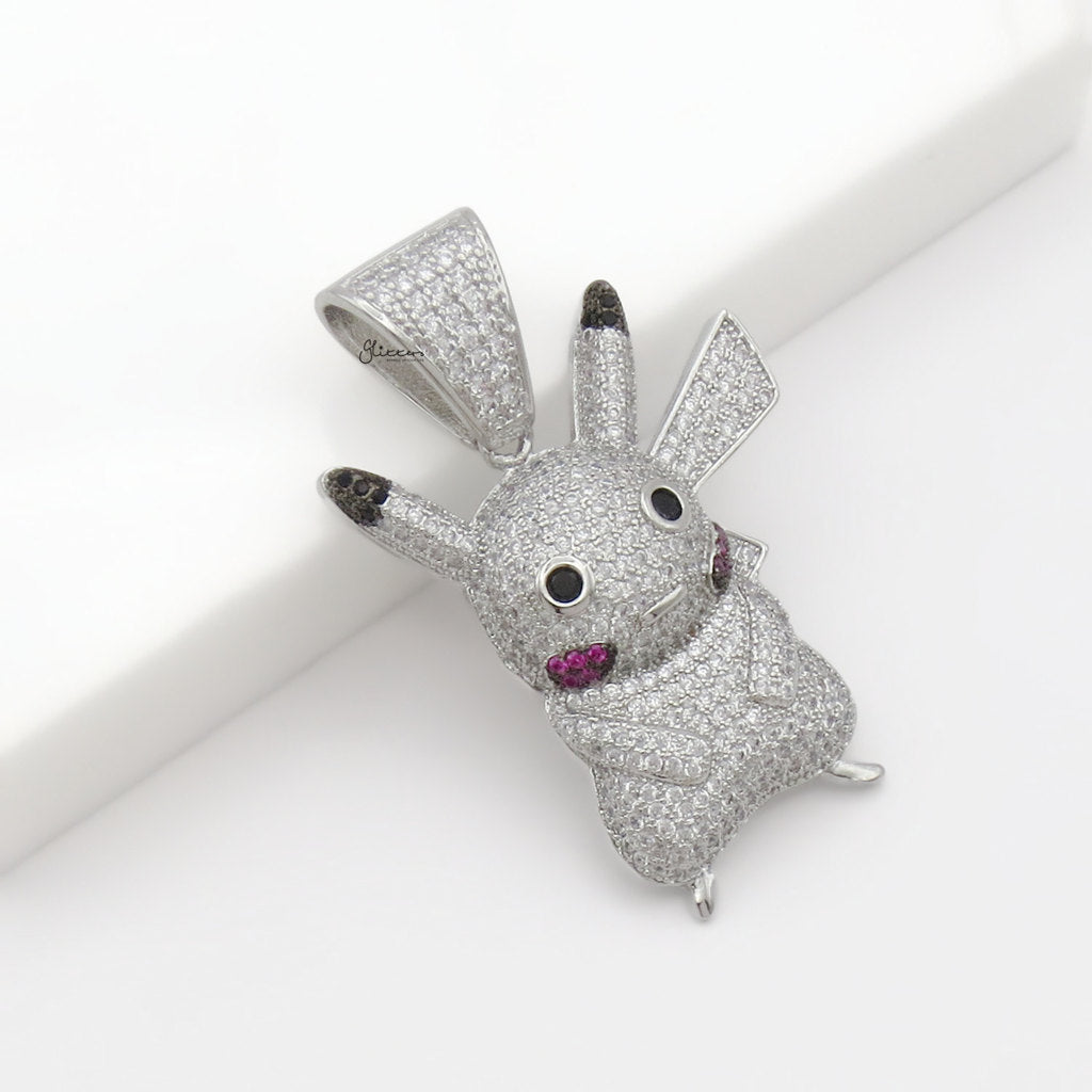 Iced Out Pikachu Pendant - Silver