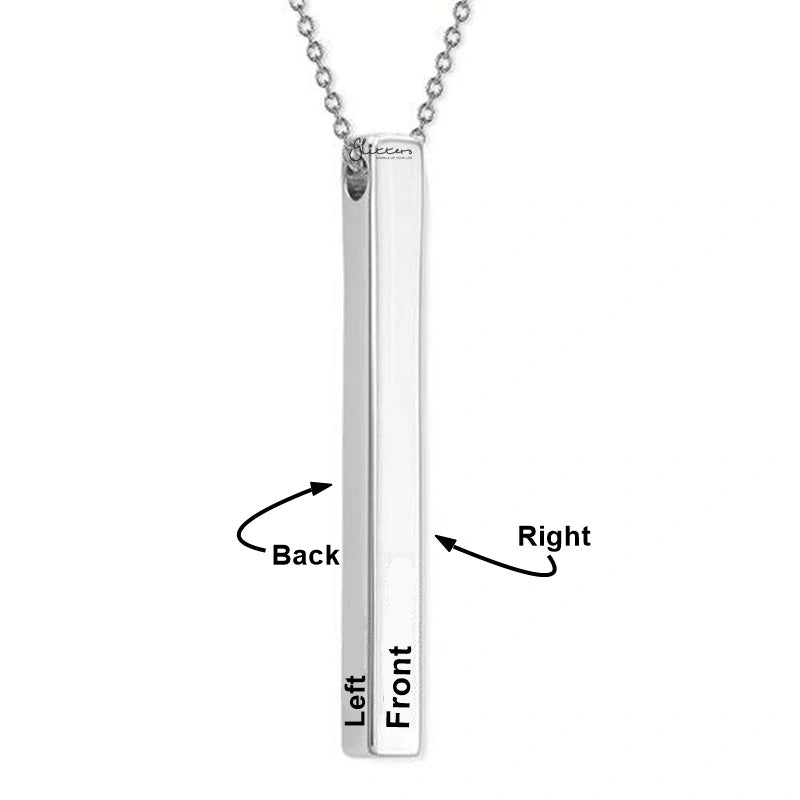 Personalised 3D Bar Necklace-Personalised Jewellery-10-Glitters
