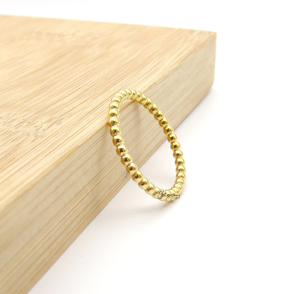 Stainless Steel Bead Stacking Ring - Gold-Stainless Steel Rings-2-Glitters
