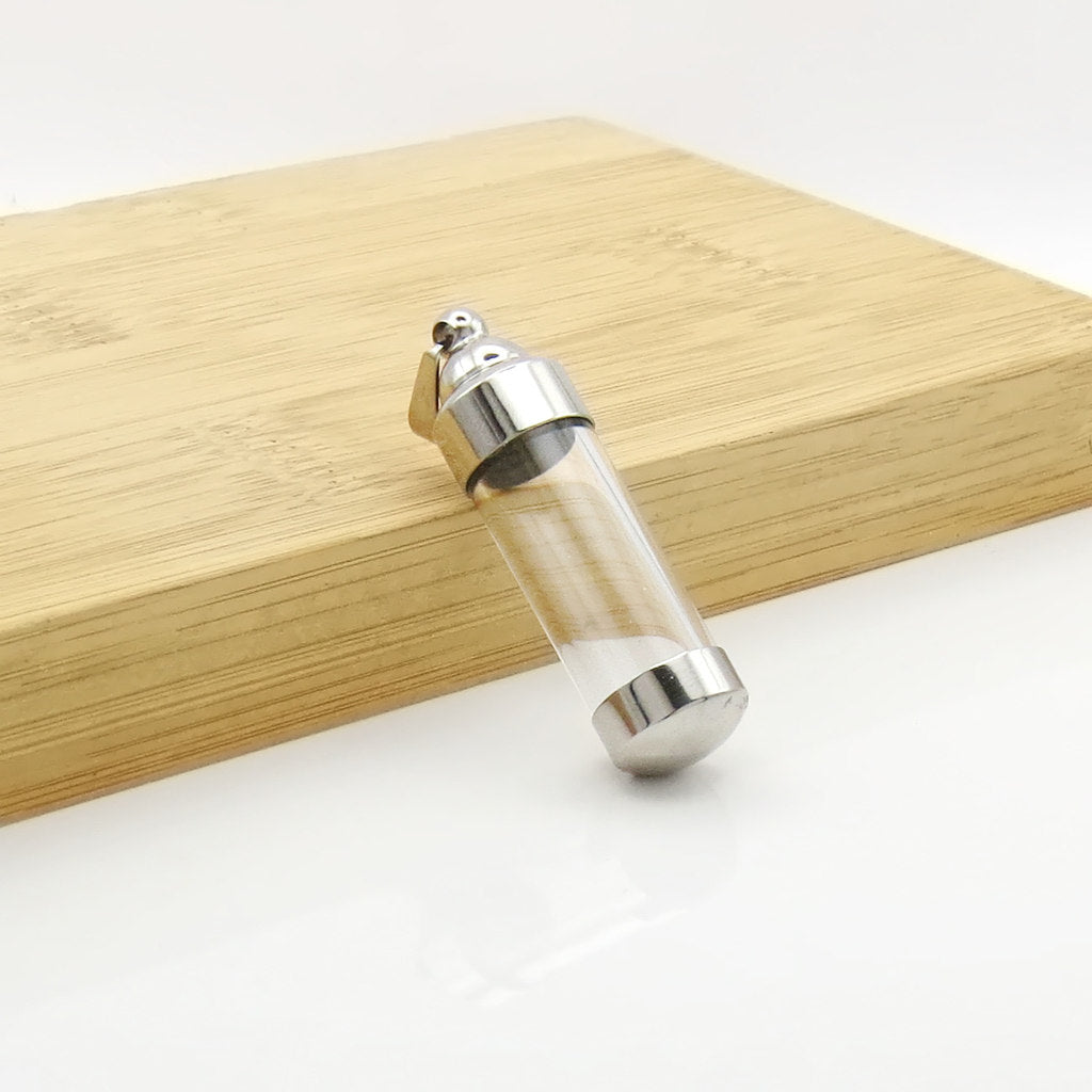 Stainless Steel Screw On Glass Bottle Pendant-Pendants-3-Glitters