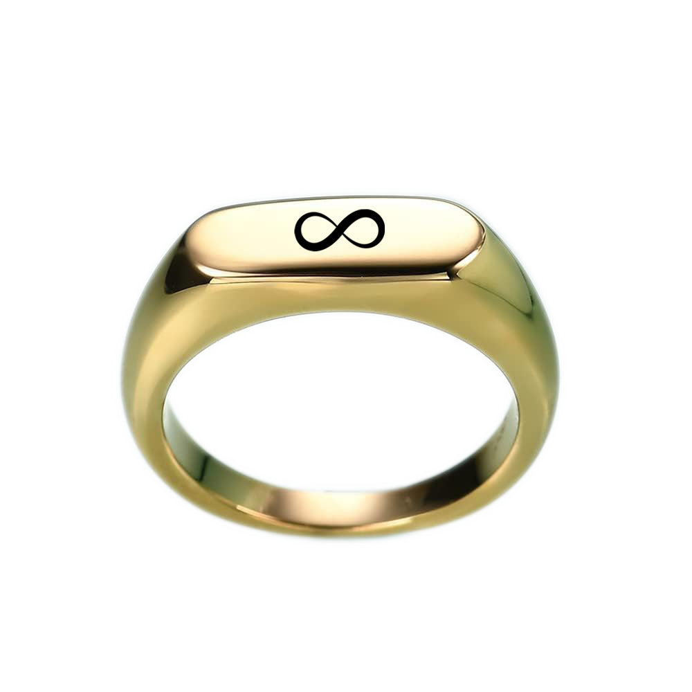 Personalised Stainless Steel Rectangle Signet Ring-Stainless Steel Rings-4-Glitters