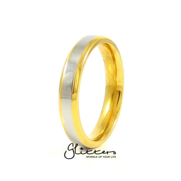 Stainless Steel 4mm Wide 2-Tone Polished Center Band Ring-Jewellery, Men's Jewellery, Men's Rings, Rings, Stainless Steel, Stainless Steel Rings, Women's Jewellery, Women's Rings-780-Glitters