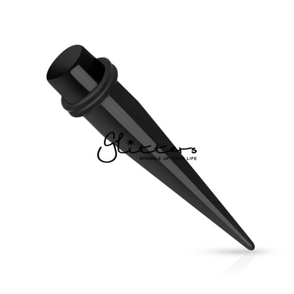 Black Acrylic Ear Taper Stretcher Plugs-Body Piercing Jewellery, Ear Stretcher, Plug, Sale-848_75f4c033-b468-44ec-ab14-3c88d353918c-Glitters