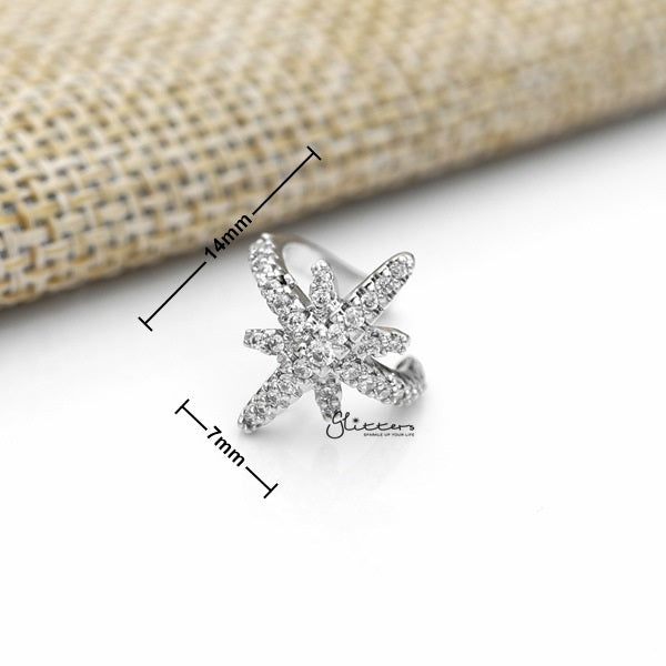 Star Ear Cuffs with C.Z Paved - Non Piercing Ear Cuffs-Body Piercing Jewellery, Cubic Zirconia, Ear Cuffs, earrings, Jewellery, Women's Earrings, Women's Jewellery-EC0081-S_600_New-Glitters