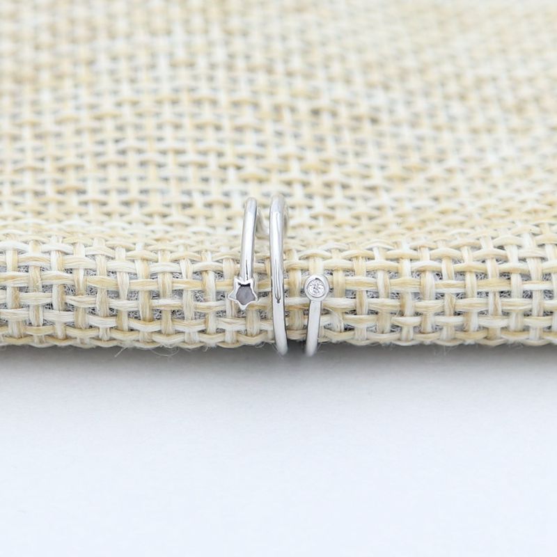 3 Lines Ear Cuff with Star and CZ - Silver-Body Piercing Jewellery, Cubic Zirconia, Ear Cuffs, earrings, Jewellery, Non-Pierced, Women's Earrings, Women's Jewellery-EC0094-S2-800-Glitters