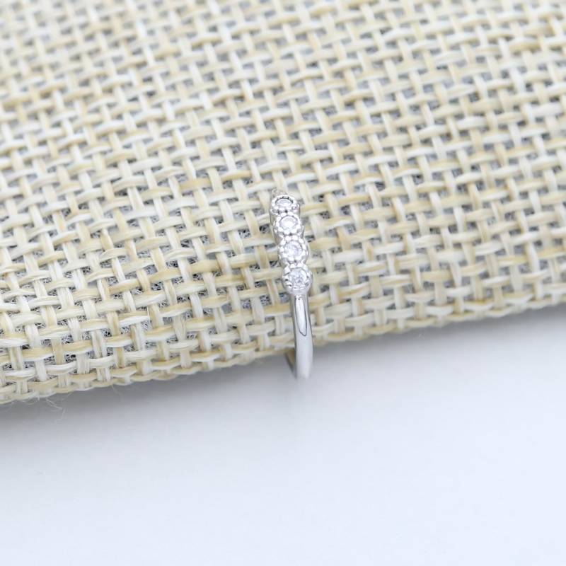 One Line CZ Ear Cuff - Silver-Body Piercing Jewellery, Cubic Zirconia, Ear Cuffs, earrings, Jewellery, Non-Pierced, Women's Earrings, Women's Jewellery-EC0096-S2-800-Glitters
