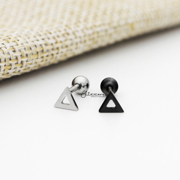 316L Surgical Steel Hollow Triangle Barbell for Tragus, Cartilage, Conch, Helix Piercing and More-Body Piercing Jewellery, Cartilage, Conch Earrings, Helix Earrings, Jewellery, Lobe piercing, Tragus-FP0019-14A_600-Glitters