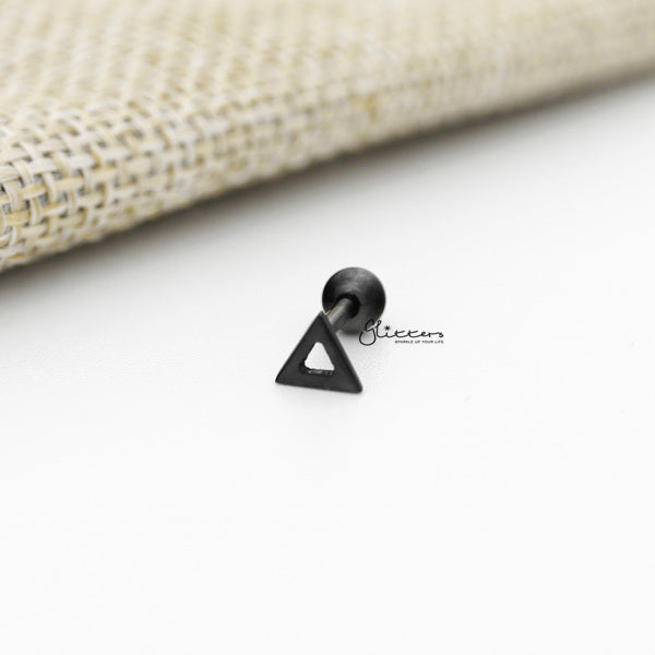 316L Surgical Steel Hollow Triangle Barbell for Tragus, Cartilage, Conch, Helix Piercing and More-Body Piercing Jewellery, Cartilage, Conch Earrings, Helix Earrings, Jewellery, Lobe piercing, Tragus-FP0019-14K_600-Glitters