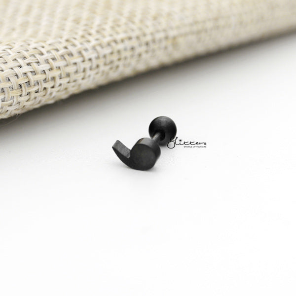 316L Surgical Steel Comma Barbell for Tragus, Cartilage, Conch, Helix Piercing and More-Body Piercing Jewellery, Cartilage, Conch Earrings, Helix Earrings, Jewellery, Lobe piercing, Tragus-FP0019-19K_600-Glitters