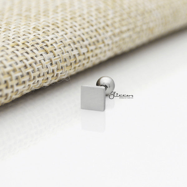 316L Surgical Steel Square Barbell for Tragus, Cartilage, Conch, Helix Piercing and More-Body Piercing Jewellery, Cartilage, Conch Earrings, Cubic Zirconia, Helix Earrings, Jewellery, Lobe piercing, Tragus-FP0019-27S_600-Glitters