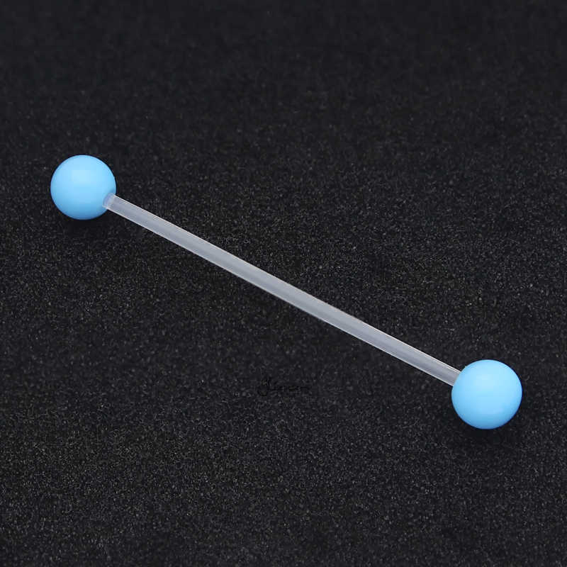 Acrylic Balls Flexible PTFE Industrial Barbell - Aqua-Body Piercing Jewellery, Industrial Barbell, Retainer-IB0038-Q-2_800-Glitters