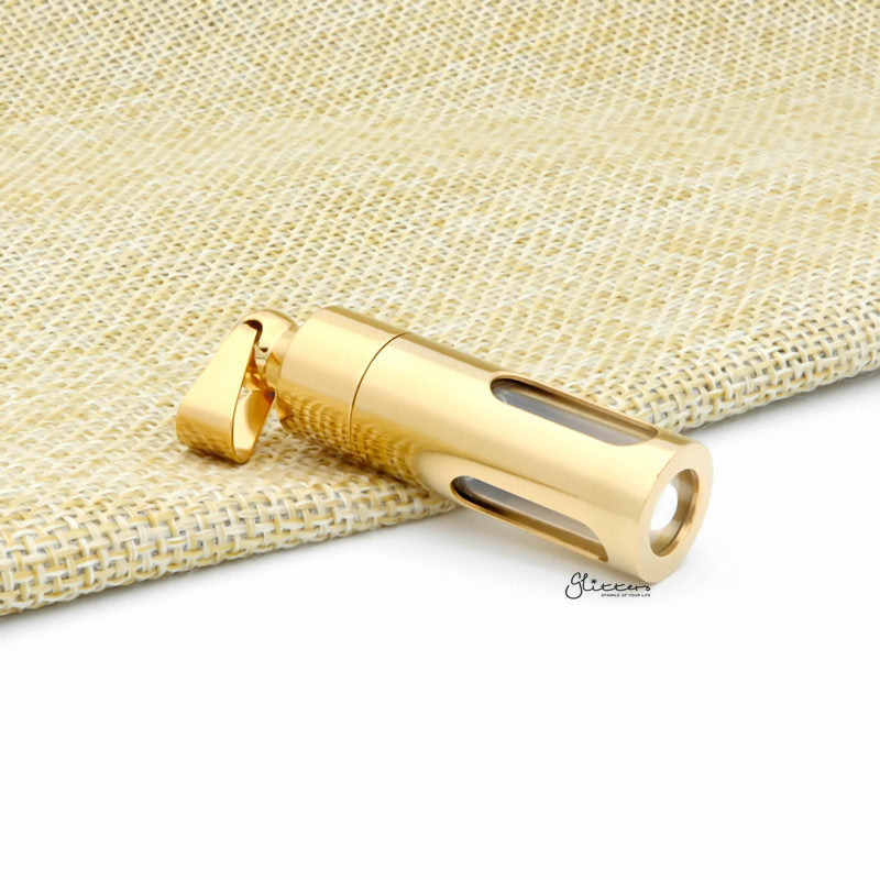 Stainless Steel Screw On Glass Bottle Pendant - Gold-Jewellery, Men's Jewellery, Men's Necklace, Necklaces, Pendants, Stainless Steel, Stainless Steel Pendant-SP0276-3_1-Glitters