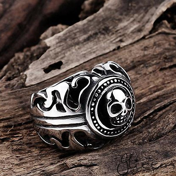 Stainless Steel Skull Cast Ring-Jewellery, Men's Jewellery, Men's Rings, Rings, Stainless Steel, Stainless Steel Rings-SR01972-Glitters