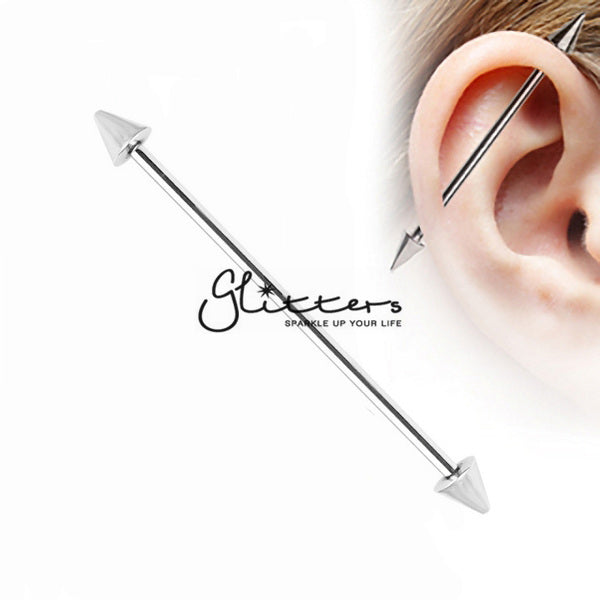 14GA 316L Surgical Steel Spikes Industrial Barbells-Body Piercing Jewellery, Industrial Barbell-bass00-1_w-Glitters