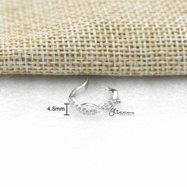 C.Z Infinity Ear Cuffs - Non Piercing Ear Cuffs-Body Piercing Jewellery, Cubic Zirconia, Ear Cuffs, earrings, Jewellery, Women's Earrings, Women's Jewellery-ec0085-s_600_New-Glitters