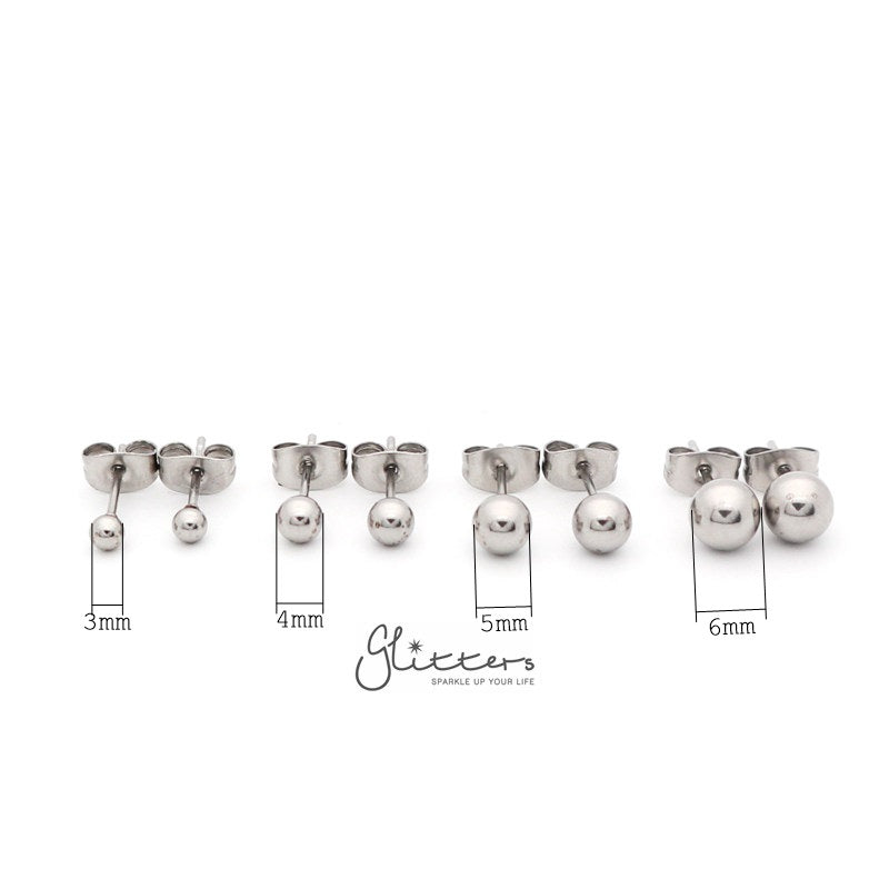 Stainless Steel Round Ball Stud Earrings-3mm | 4mm | 5mm | 6mm-earrings, Jewellery, Men's Earrings, Men's Jewellery, Stainless Steel, Stud Earrings, Women's Earrings-er1429-1_New_d80be308-66d7-421c-ae1d-693d5c544ae5-Glitters