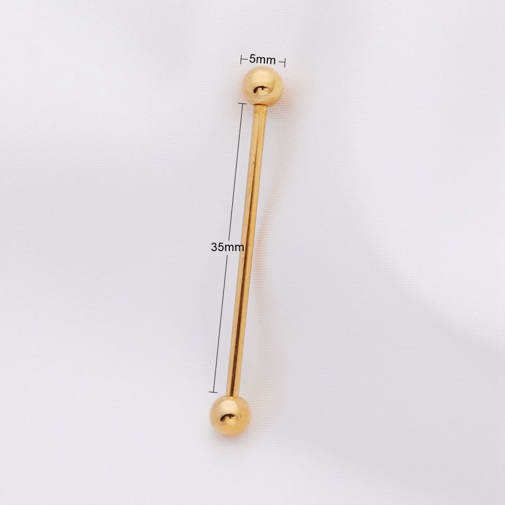 Surgical Steel Balls Industrial Barbells - Gold-Body Piercing Jewellery, Industrial Barbell, New-ib0002-g35_1_New-Glitters