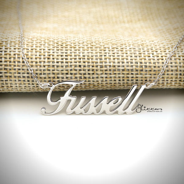 Personalized Sterling Silver Name Necklace - Font 11-name necklace, Personalized, Silver name necklace-nnk01-f11_01-Glitters