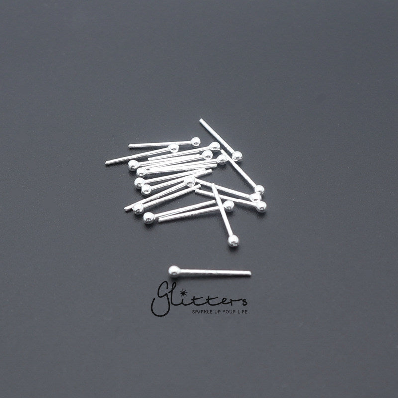 20 Gauge 925 Sterling Silver Plain Ball Nose Stud-1.5mm | 2mm-Body Piercing Jewellery, Nose Piercing Jewellery, Nose Studs-ns0003-g-1-Glitters