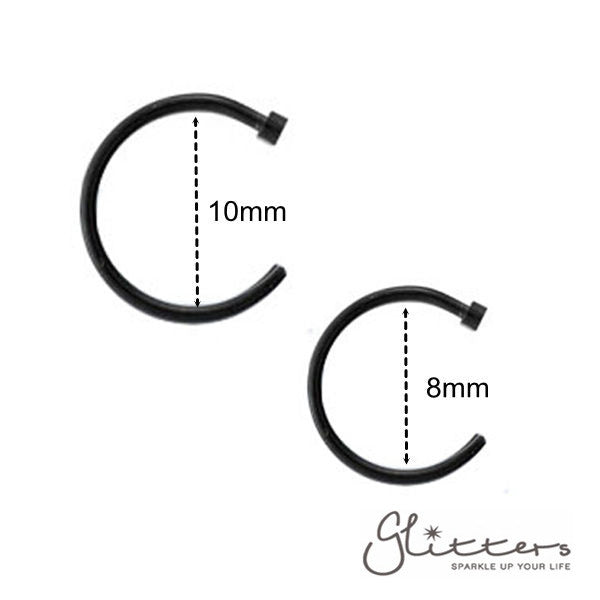 20GA 316L Surgical Steel Classic Nose Hoop Ring-Body Piercing Jewellery, Nose Piercing Jewellery, Nose Ring, Nose Studs-ns0023-1_2-Glitters