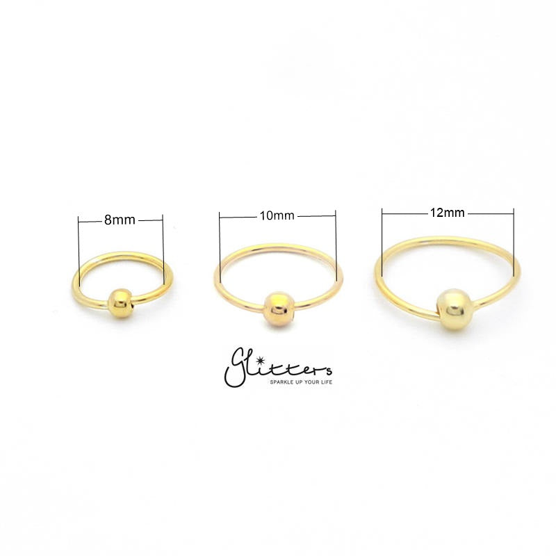 20GA 18K Gold I.P Sterling Silver Bendable Nose Hoop Rings-Body Piercing Jewellery, Nose Piercing Jewellery, Nose Ring, Nose Studs, Tragus, Women's Earrings-ns0064-1_New-Glitters