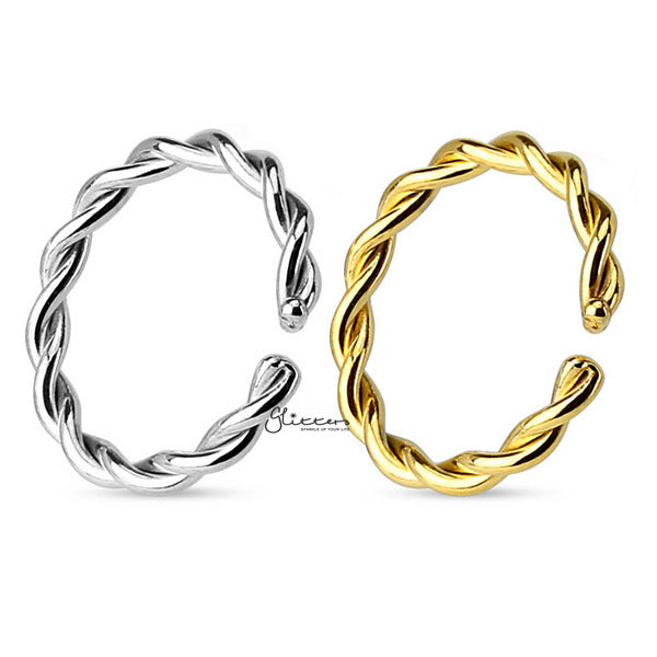 Braided Surgical Steel Annealed and Rounded Ends Nose Rings-Body Piercing Jewellery, Nose Piercing Jewellery, Nose Ring, Tragus, Women's Earrings-ns0076-all_600-Glitters